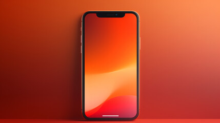 Vibrant gradient backdrop with placed mobile, merging aesthetics and tech.