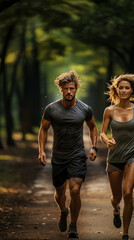 Fototapeta premium running in the park