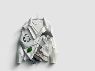 zero waste t-shirt, with logo in the middle	

