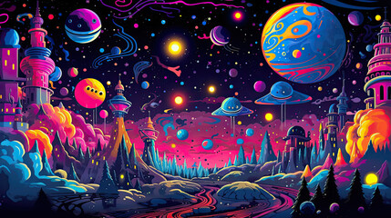 Obraz premium Fantastic abstract landscape.