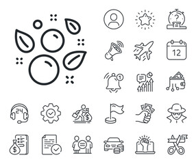 Laundry shampoo sign. Salaryman, gender equality and alert bell outline icons. Clean bubbles line icon. Clothing cleaner symbol. Clean bubbles line sign. Spy or profile placeholder icon. Vector