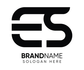 E S logo design vector template