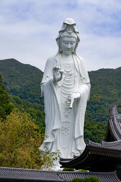 Asia's largest buddhist Guanyin statue at Tsz Shan Monastery in Hong Kong