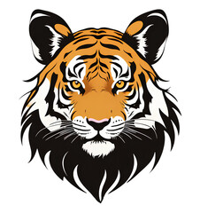 Obraz premium Colorful logo, tiger head illustration, T-shirt design, concise and stylish sticker for printing