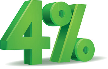 Percentage vector in green color, 4