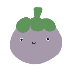 Cute mangosteen fruity cartoon die cut sticker