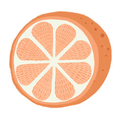 Cute orange fruity cartoon die cut sticker