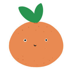 Cute orange fruity cartoon die cut sticker