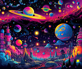 Fantastic abstract landscape.