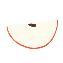 Hand-drawing cute apple fruity cartoon