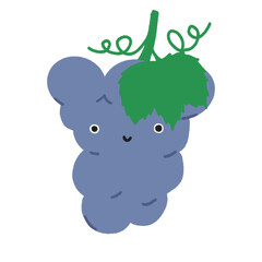 Cute grape fruity cartoon die cut sticker