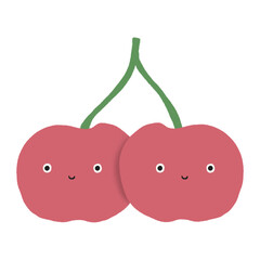 Cute cherry fruity cartoon die cut sticker