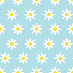 seamless pattern, seamless pattern with daisies, seamless pattern with camomiles