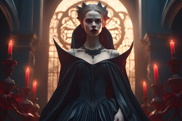 Obraz premium A vampire in a castle. Generative AI