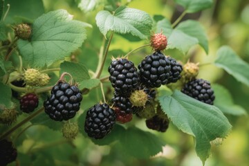 Garden raw blackberry. Generate Ai