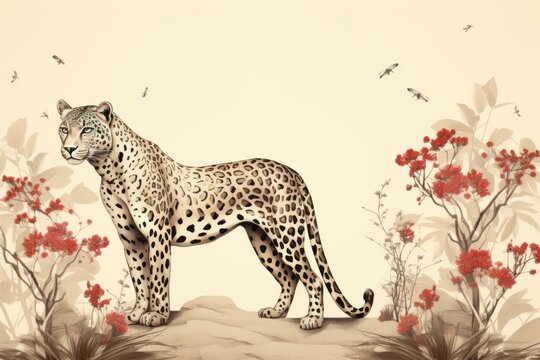 Leopard pattern. Beautiful illustration picture. Generative AI