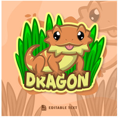 Cute Bearded Dragon Logo mAscot
