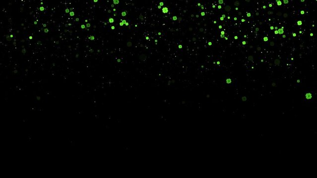 Patrick Day falling background shamrock leaf pattern falling motion design. st patrick festive Day shamrock leaf pattern. holiday celebration. presentation motion graphics project or event promotions