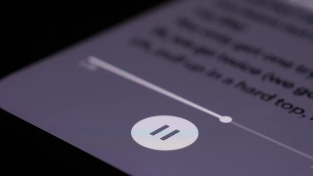 View Of Timer Scroll Bar Moving As Lyrics From Song Play From Spotify App.