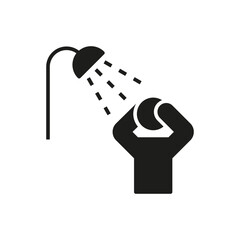 Shower black glyph icon on white background
