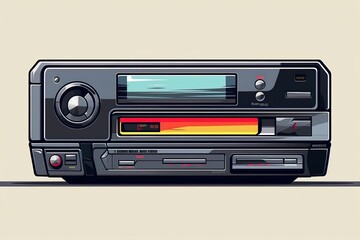 Fototapeta premium 1990s video cassette player illustration