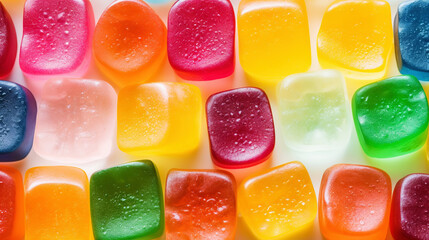 Fruit gummy candies background. Colorful sweet backdrop. Generative AI