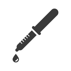 Pipette glyph icon isolated on white background.Vector illustration.