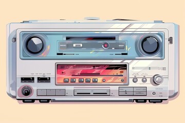 Fototapeta premium 1990s video cassette player illustration