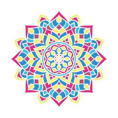 Ethnic Mandala Round Ornament Pattern With Colorful