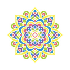 Ethnic Mandala Round Ornament Pattern With Colorful