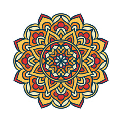 Ethnic Mandala Round Ornament Pattern With Colorful