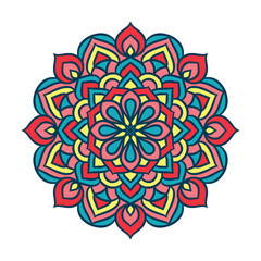 Ethnic Mandala Round Ornament Pattern With Colorful