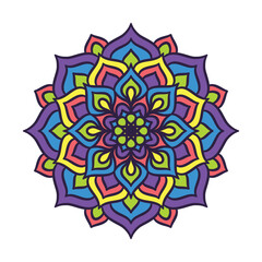 Ethnic Mandala Round Ornament Pattern With Colorful