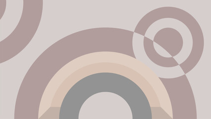 Stylish circle round abstract shapes and line. Pastel background in minimalist style. Contemporary vector Illustration