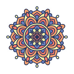 Ethnic Mandala Round Ornament Pattern With Colorful