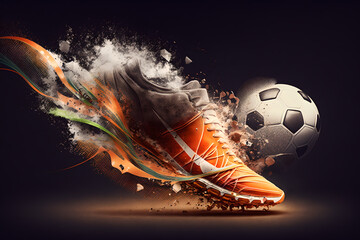 Football match advertising poster graphic art