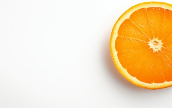Orange fuit, top view on a white background. Beautiful illustration picture. Generative AI