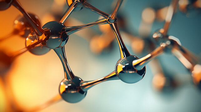 A crisp and clean image of molecules linked together, symbolizing the interdependence of chemical components Generative AI