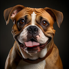 Charming Bulldog on White Background Capturing the Adorable Essence of a Purebred Canine Companion in a Studio Shot, Ai Generative
