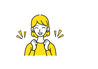 ファイトポーズの女性