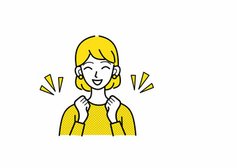 ファイトポーズの女性