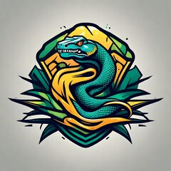 An abstract logo for a business or sports team featuring a caricature of a snake that is suitable for a t-shirt graphic.