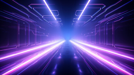 Futuristic empty neon background. High tech lines, studio product, future cyberspace concept.