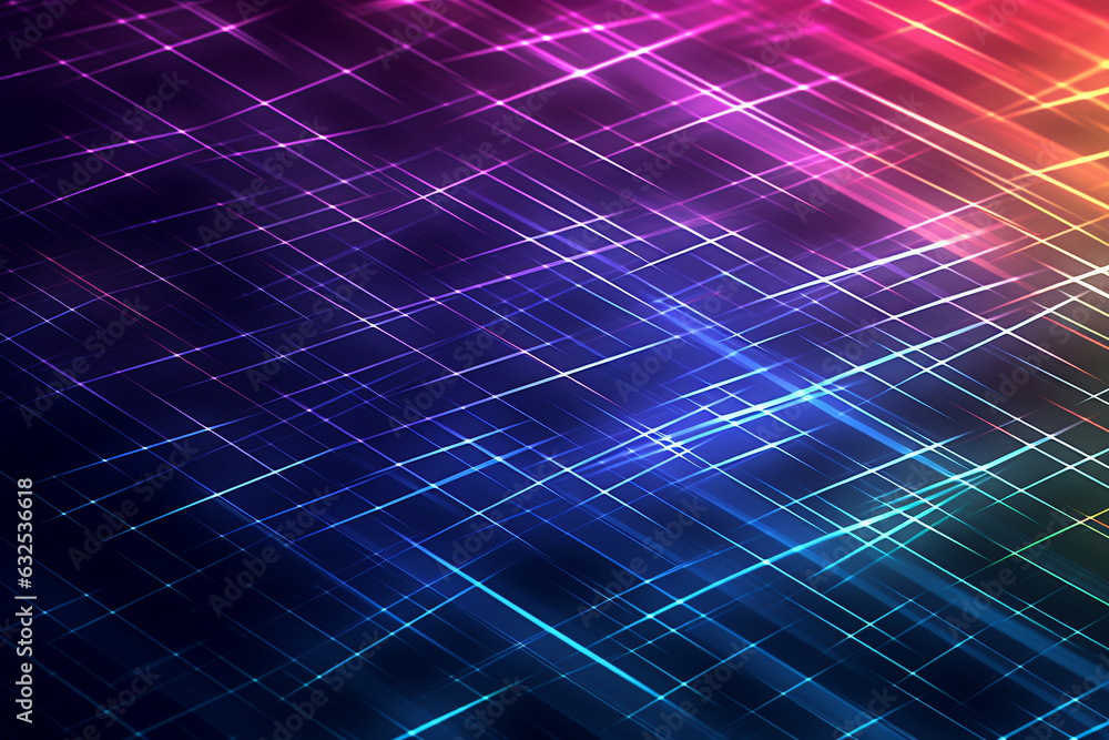 Poster colorful abstract background with lines, a grid of lines, generative ai