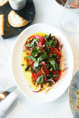 Healthy tomato salad with capers