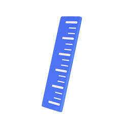 3D Ruler icon school isolated with clipping path. Simple office supplies. Rule measure length scale. Trendy and modern