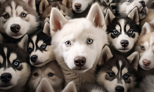 Many Faces of Husky Dogs