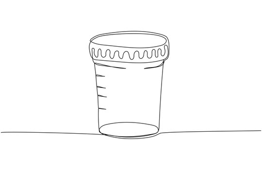 single line drawing of a urine cup clip art preview