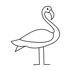 Continuous one line drawing of heron bird  vector illustration