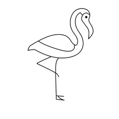 Continuous one line drawing of heron bird  vector illustration